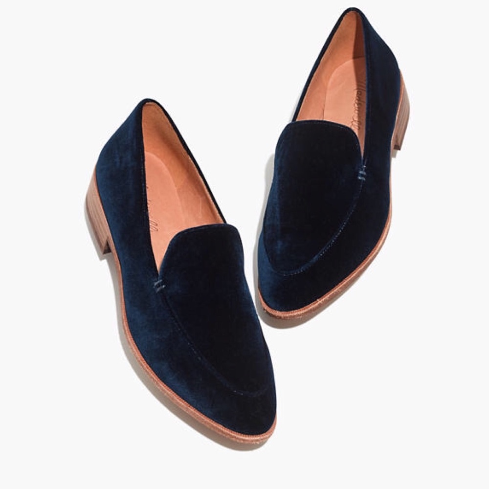 Madewell The Frances Loafer in Blue Velvet